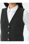 Buttoned V-Neck Striped Blazer Vest - 5
