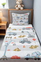 Blue Construction Vehicles Patterned Single Baby Child Pique Set - 2