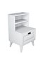 Bedside Table Night Stand with 2 Shelves and Membrane Drawer, White - 6