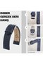 R4141S Leather Strap - Blue - 22mm - 3