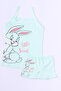Girl's Rabbit Printed Rope Suspender Shorts Set Set of 6 - 7