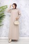 Basic Hijab Dress - Beige 2333