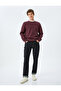 Crew Neck Cotton Pique Fabric Basic Sweatshirt - 2