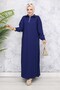 Basic Hijab Dress - Navy Blue 2333 - 4