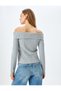 Long Sleeve Off-The-Shoulder Madonna Neck T-Shirt - 4
