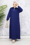 Basic Hijab Dress - Navy Blue 2333 - 5