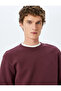 Crew Neck Cotton Pique Fabric Basic Sweatshirt