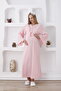 Long Sleeve and Buttoned Front Maternity Set / Nightgown and Dressing Gown Set / Slippers and Crown Gift - 6