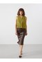 Alita City Lcw Vision Brown Faux Leather Plain Midi Women's Skirt with a Difference