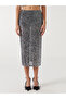 Vizyon New Season Extra Slim Fit Sequined Women's Skirt - 2