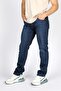 Marco normal waist slim cut straight leg blue men's jean pants - 3