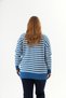 Women's Rmg Large Size Stripes Cycling Collar Front Short Back Long Knitting Sweater - 6