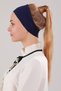 Women's Hijab Seamless Silicone Non-Slip Bandana Sports Cap Navy Blue