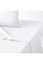Makiteks 100% Cotton White 160x240 Flat White Fitted Sheet (Without Elastic) for Single Beds