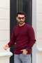 Men's Black Beige Claret Red Thessaloniki Crew Neck Knitwear Sweater Set of 3 - 4