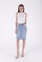 Narrow Fit Classic Style Pocketed and Regular Waisted Light Blue Women's Denim Skirt Four Seasons