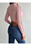 Women's Powder Crop Blouse with Reverse Stitching Detail - 4