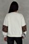 Women's Oversize Sweatshirt with Leopard Detail and Cotton Inside - 6
