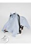 Muslin Blue Color Ruffle Detailed Stroller Cover and Stroller Cushion Set - 3