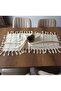 Silver Glitter Buldan Cloth Woven Runner Fiskos Coffee Table Cover - 6