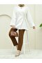 Double Lace-Up Linen Kimono -Stone - 2
