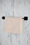 Square Adhesive Black Set of 3 Long Towel Holder-Toilet Roll Holder Wc- Roll Napkin Holder - 2