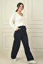 Women's Velcro Closure Pocket Pleated Lycra Palazzo Pants - 3