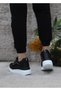 Black Zipper Lace up Stone Comfortable Soft Women's Sports Shoes - 4