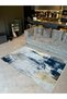 Barcelona Collection Black Gray Themed Abstract Patterned Woven Base Modern Decorative Carpet Barcelona48