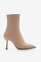 Women's Heeled Boots Pointed Toe Goblet Heel Daily Classic Boots Holes Beige - 3