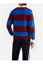 Men's Polo Neck Sweat - Burgundy Blue - 3