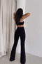 Ganikus 90's Pamela Jeans Women's Non-Fading Black High Waist Lycra Spanish Leg Jeans - 4