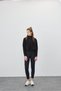 Women's Black Color Detailed Stand Collar Crop Cardigan - 4
