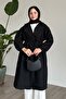 Herringbone Black Cashmere Coat - 2