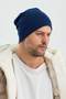 Men's Light Navy Blue Thermal 100% Cotton Soft 2 Style in 1 Beret Premium Cuts Series - 4
