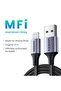 كابل شحن ومزامنة بيانات مضفر من الألومنيوم من USB إلى Lightning بطول 1 متر - أسود - 3