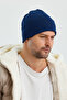 Men's Light Navy Blue Thermal 100% Cotton Soft 2 Style in 1 Beret Premium Cuts Series - 8