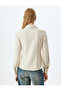 Suede Look Shirt Jacket with Pocket Detail Buttoned Slim Fit - 4