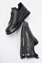 Men's Surrey Thick Sole Casual Shoes Real Leather Hj 24815m Black - 6