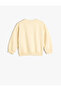 Sweatshirt with Print Detail, Crew Neck, Long Sleeve, Cotton - 2