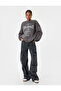 Oversize Sweatshirt Graffiti Printed Crew Neck Ribbed - 2