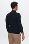 Slim Fit Navy Blue Ribbed Cotton Blend Half Fisherman Slim Fit Body-Hugging Knit Sweater - 3