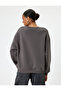 Oversize Sweatshirt Graffiti Printed Crew Neck Ribbed - 4