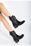 Women's Black Heeled Western Cowboy Boots - 3