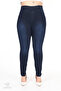 Plus Size Full Lycra Stretchy Comfort Model Elastic Waist Recovery High Waist Leggings Jeans - 5