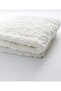 Embossed Plush Baby Blanket Ecru (Flower Pattern Oilcloth Bib with Gift:))