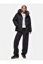 Hooded Zippered Inflatable Black Coat