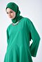 Green-Asymmetric Cut Tunic and Wide Leg Trousers Suit - 5
