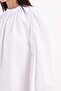 White-Cotton Collar Drawstring Blouse - 4