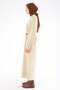 Cream-colored belted thin knit dress - 3